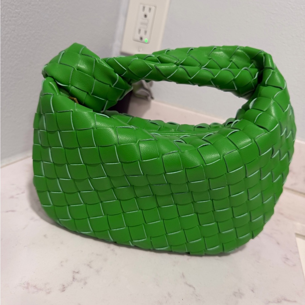 Green Woven Leather Bag